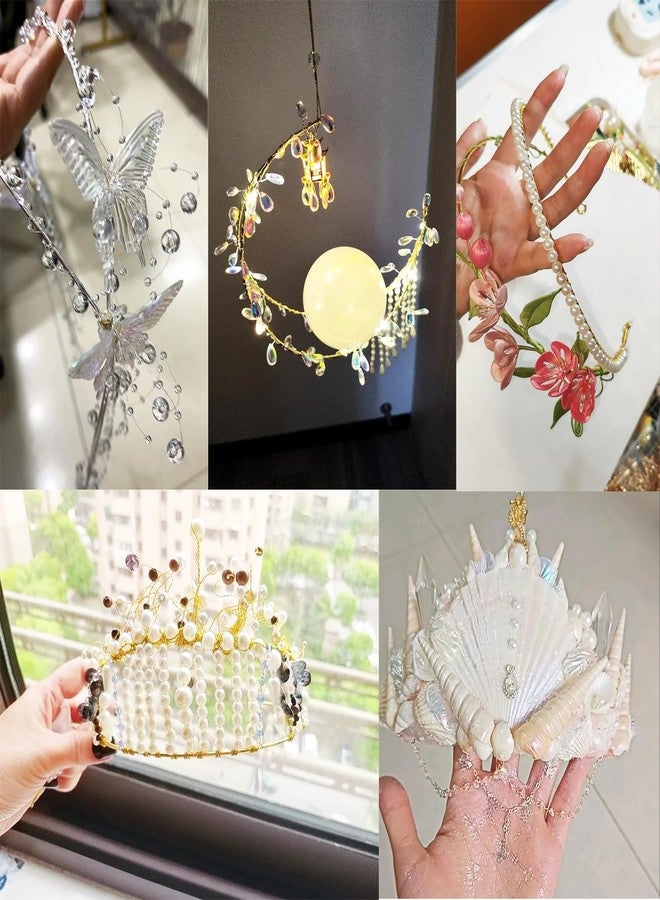 ArrErr 4 Pack Tiara Crown Headband Hoops 2 Layer Metal Wire Plain Base Stand DIY Parts for Mardi Gras Headbands Flapper Headpiece Feather Fascinator Women's Goddess Halo Crown Cocktail Tea Party Headwear - Image 5